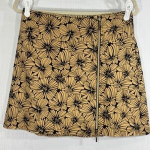 Sport Haley Floral Golf Athletic Mini‎ Skort Women Sz 6 Side Zipper Accent Brown